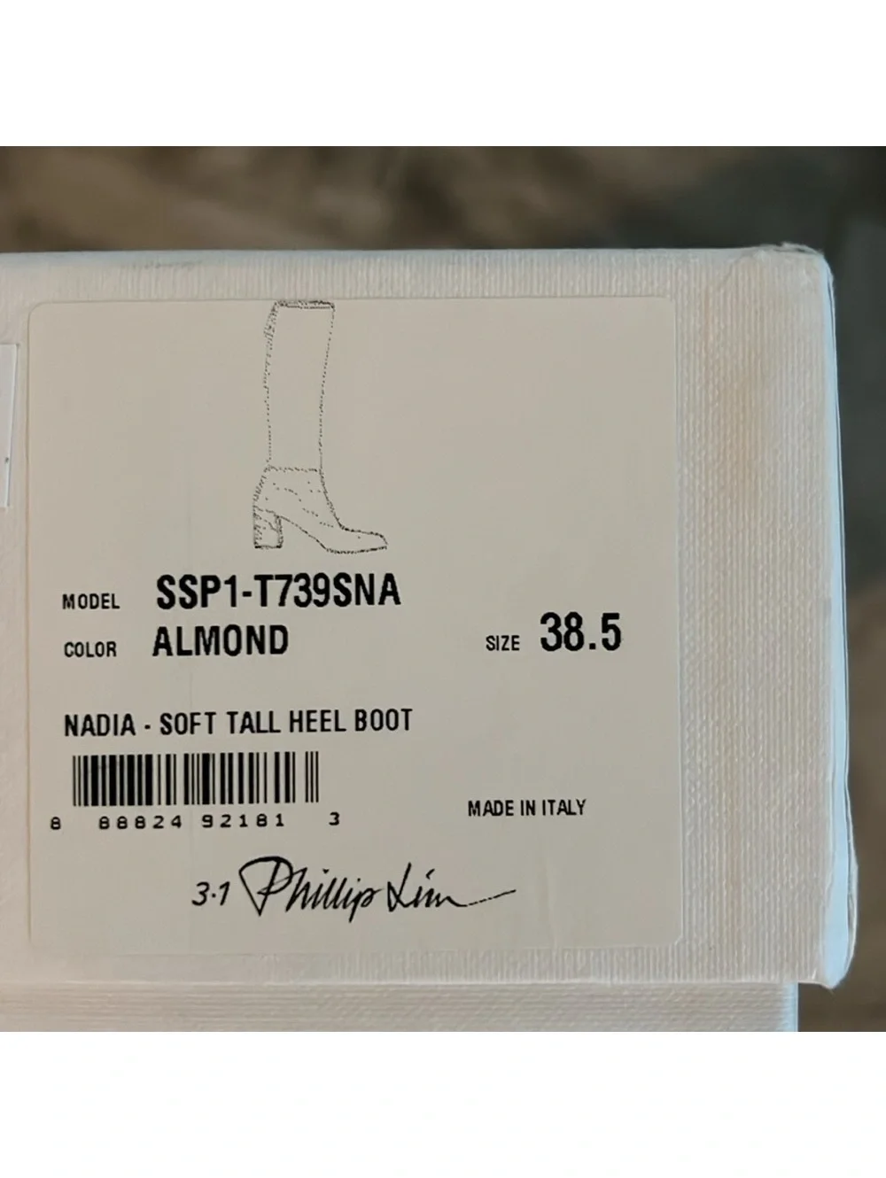 3.1 Phillip Lim Nadia High Block Heel Boots in Almond, Size 38.5, New in Box